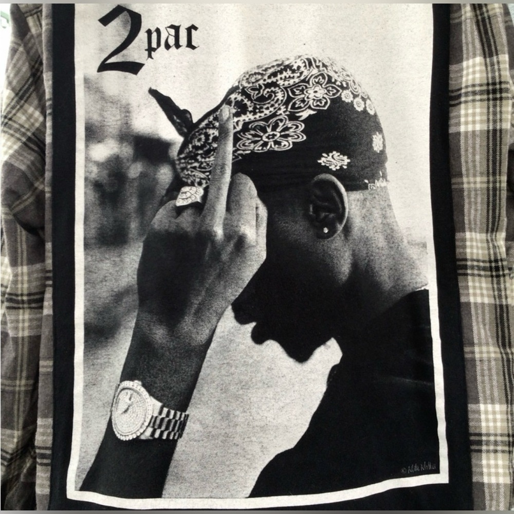 2Pac Legend 100% cotton upcycled flannel Unisex Oversized